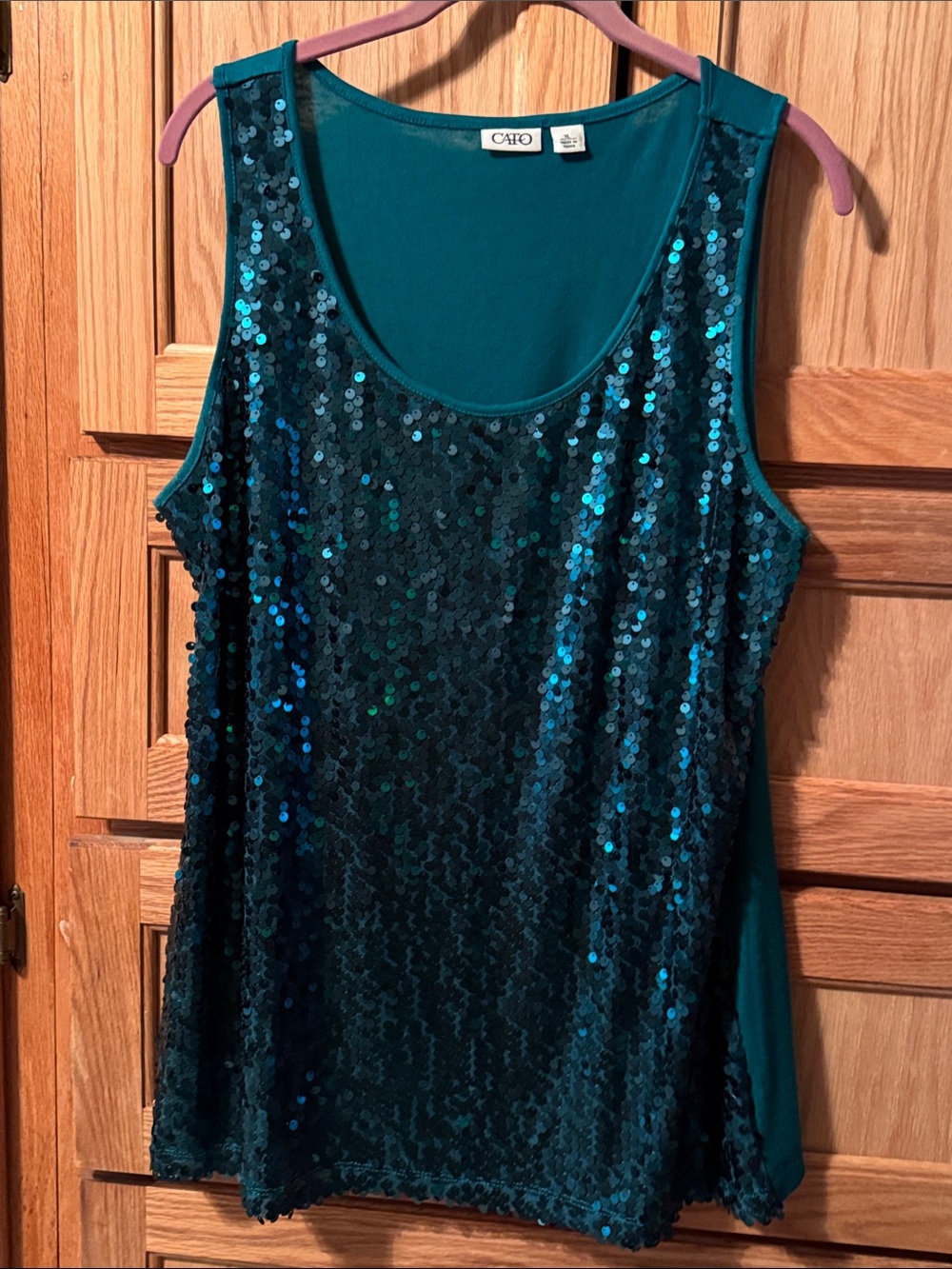 Cato Teal Sequin Tank Top